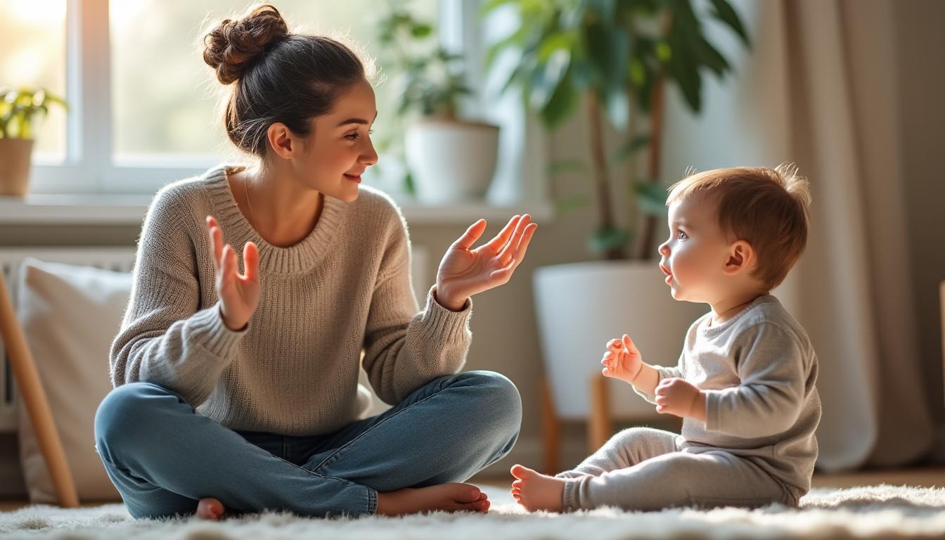 découvrez comment initier votre bébé au langage des signes avec 20 signes essentiels, le meilleur âge pour commencer et des conseils pratiques pour une introduction réussie.