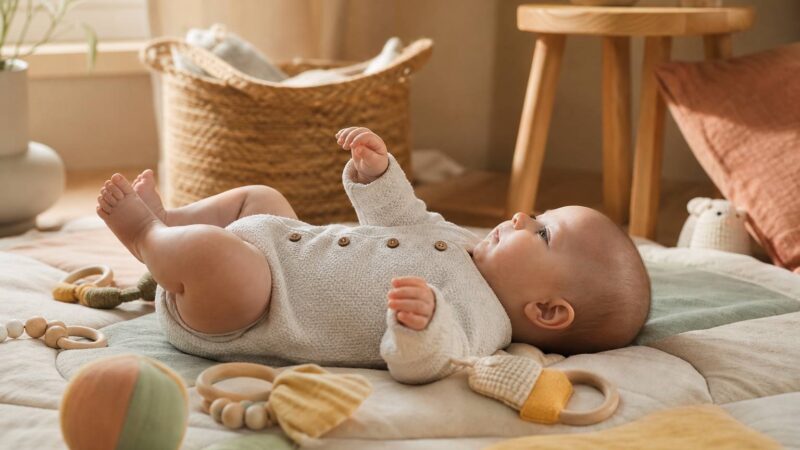 À 3 mois : stimuler et observer la motricité globale de bébé