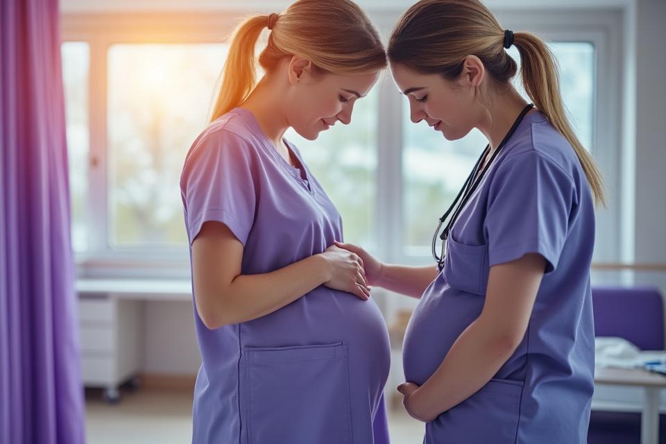 Sage-femme et patiente en maternité, statistiques périnatales
